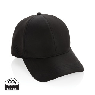 Impact AWARE™ rPET 6-Panel-Sportkappe, schwarz