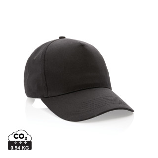 Impact 5 Panel Kappe aus 190gr rCotton mit AWARE™ Tracer, schwarz
