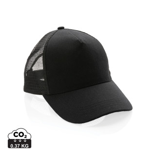 Impact AWARE™ 190gr Brushed rCotton 5 Panel Trucker-Cap, schwarz
