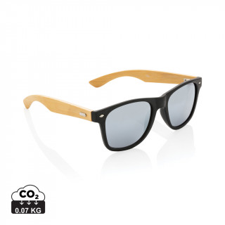 Sonnenbrille aus Bambus und RCS recyceltem Kunststoff, schwarz
