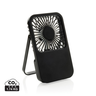 Aervina wiederaufladbarer Tischventilator aus RCS rec. ABS, schwarz