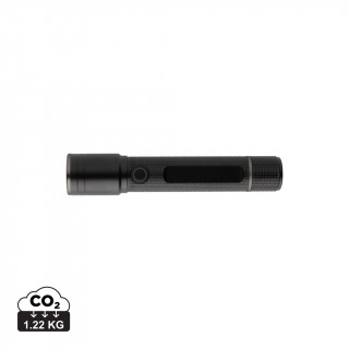 Gear X Taschenlampe aus RCS recycelt. Aluminium mit USB-Akku, schwarz