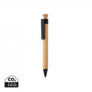 Bambus Stift mit Wheatstraw-Clip, schwarz