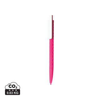 X3-Stift mit Smooth-Touch aus RCS recyceltem ABS, rosa, weiß
