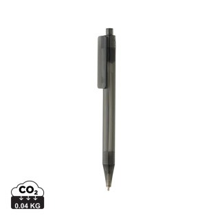 GRS rPET X8 transparenter Stift, schwarz