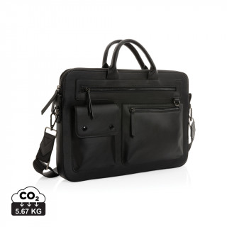 Swiss Peak 14" Laptoptasche aus GRS recyceltem PU, schwarz