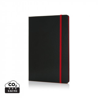 Deluxe Hardcover A5 Notizbuch mit coloriertem Beschnitt, rot, schwarz