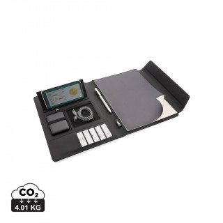 Fiko A4 Wireless 5W Charging Portfolio mit Powerbank, schwarz