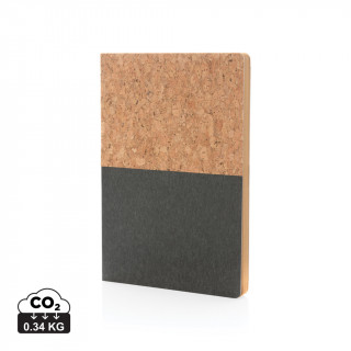 A5 Kork & Kraft Notizbuch, schwarz