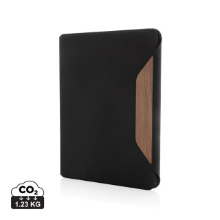 Teri AWARE™ A4 Portfolio aus RPET und Walnuss, schwarz