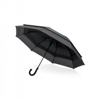 Swiss Peak AWARE™ 23" bis 27" erweiterbarer Regenschirm, schwarz