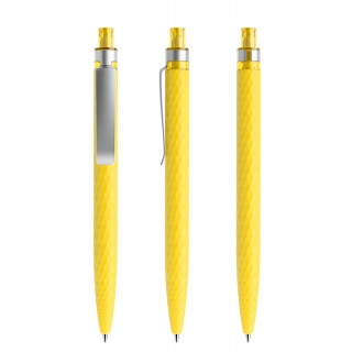 prodir QS01 Soft Touch PRS Push Kugelschreiber, zitrone, silber