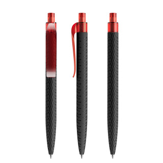 prodir QS03 PMT Push Kugelschreiber, schwarz, rot, Schreibfarbe: blau