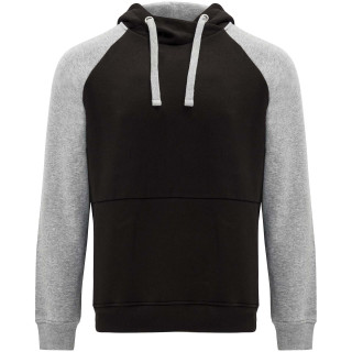 Badet zweifarbiger Kapuzenpullover Unisex, schwarz / heather grau, XS