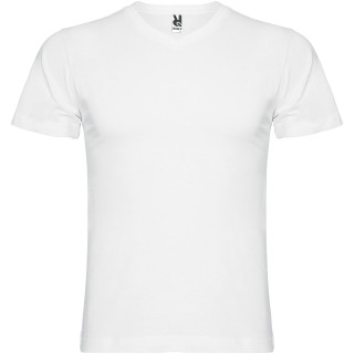 Samoyedo T-Shirt mit V-Ausschnitt für Herren, weiß, S