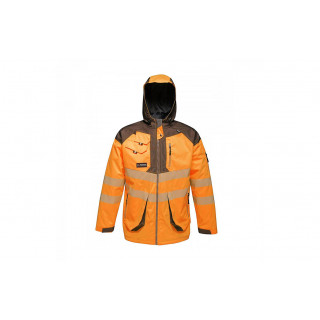 Hi-Vis TT Parka Jacket, S, orange/grey