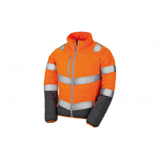 Womens Soft Safety Jacket, XS, fluorescent orange/grey