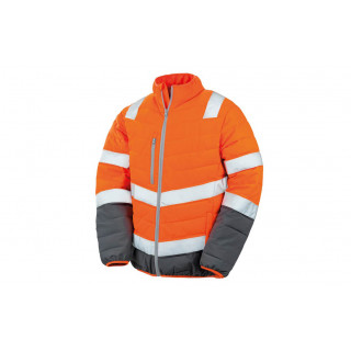 Mens Soft Safety Jacket, S, fluorescent orange/grey