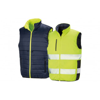 Reversible Soft Padded Safety Gilet, S, fluorescent yellow/navy