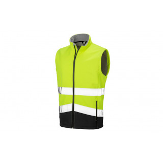 Printable Safety Softshell Gilet, S, fluorescent yellow/black