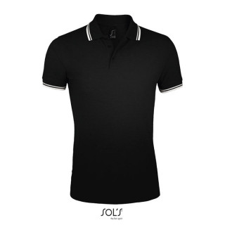 PASADENA Herren Polo 200g, 3XL, schwarz / weiß