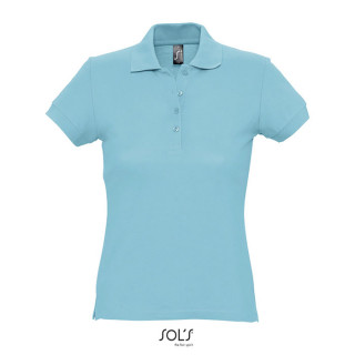 PASSION DAMEN POLO 170g, M, atoll-blau