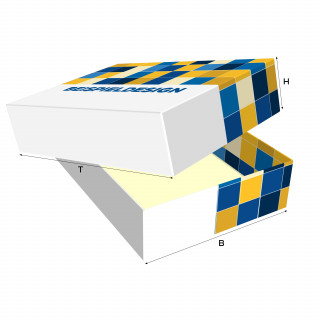 Stülpdeckelkarton, H: 50 x B: 50 x T: 50 mm, bedruckt, Recycling-Karton