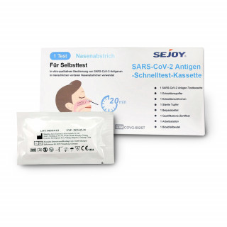 Sejoy SARS-CoV-2 Antigen Selbsttest-Kit für Laien - erkennt auch Omikron (einzeln verpackt)