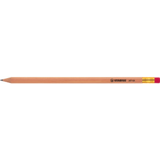 STABILO Grafitstift 6-kant natur mit Radiergummi