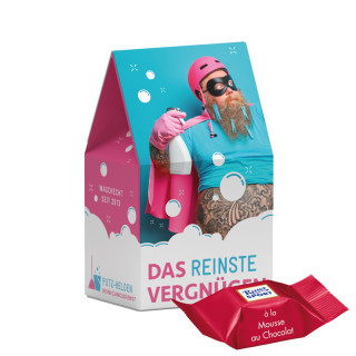 Standbodenbox mit Ritter Sport Schokowürfel Mousse au Chocolate