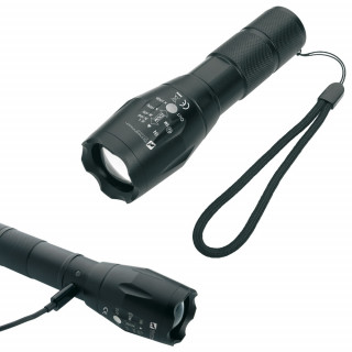 Schwarzwolf outdoor® DELGADA wiederaufladbare CREE T6 Taschenlampe, schwarz