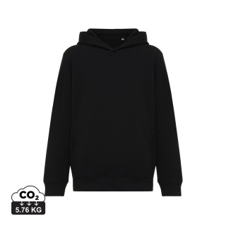 Iqoniq Yengo KidsHoodie mit Seitentaschen aus rec. Baumwolle, schwarz