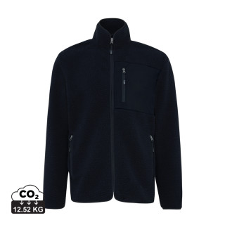 Iqoniq Diran Fleecejacke aus recyceltem Polyesterflor, schwarz