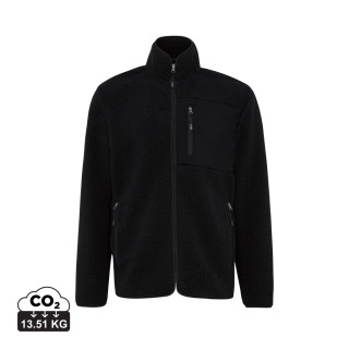 IQONIQ Diran Fleecejacke aus recyceltem Polyesterflor, schwarz