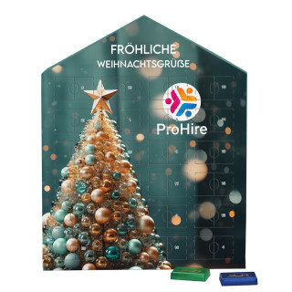 Adventskalender "Haus" hoch mit Lindt Schokotäfelchen