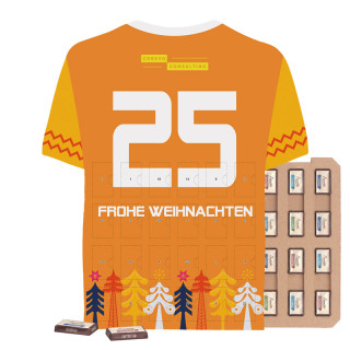 Adventskalender "Trikot" mit Sarotti Schokotäfelchen