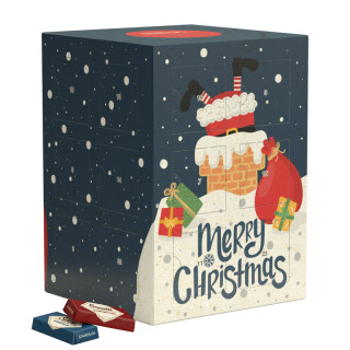 Tower-Adventskalender, Graspapier, Sarotti Schokotäfelchen