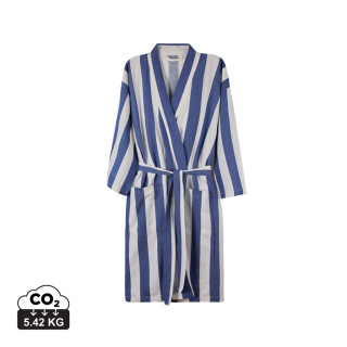 VINGA Ornos GRS Hamam-Bademantel S/M, blau, weiß