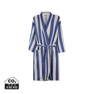 VINGA Ornos GRS Hamam-Bademantel L/XL, blau, weiß