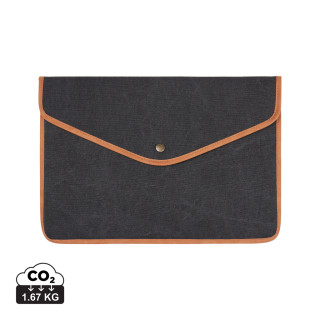 VINGA Bosler 14" Laptop-Tasche aus GRS recyceltem Canvas, schwarz