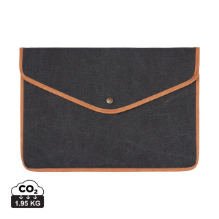 VINGA Bosler 16" Laptop-Tasche aus GRS recyceltem Canvas, schwarz