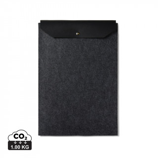 VINGA Albon 17" Laptop-Seeve aus GRS recyceltem Filz, schwarz