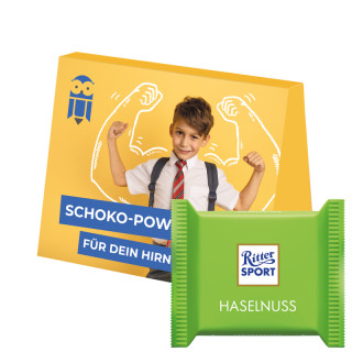Werbekarte Midi, Ritter SPORT Mini Haselnuss