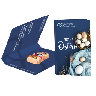 Werbekarte Visitenkartenformat, Riegelein Mini-Osterhase 5 g