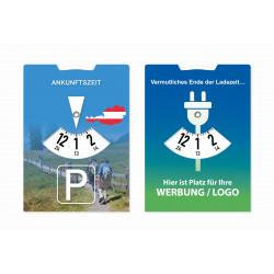 Park- und Ladescheibe für E-Autos Österreich 110 x 150 mm