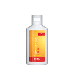 50 ml Flasche - Sonnenmilch LSF 30 (sensitiv) - Body Label 50 ml Flasche - Sonnenmilch LSF 30 (sensitiv) - Body Label