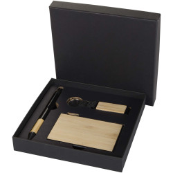 Minka Set mit Kugelschreiber aus RCS Recycling-Aluminium, Schlüsselanhänger und RFID-Kartenhalter