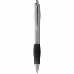 Nash Kugelschreiber silbern mit farbigem Griff (blaue Mine)