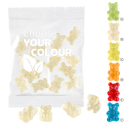 Vegane 1-farbige Premium-Bärchen 20 g im kompostierbaren Tütchen