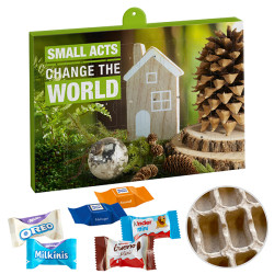 Premium-Marken-Adventskalender "Papier" mit Ritter Sport Schokowürfel & Milka Favourites Mix & Kinder Schokolade & Kinder Bueno Mix